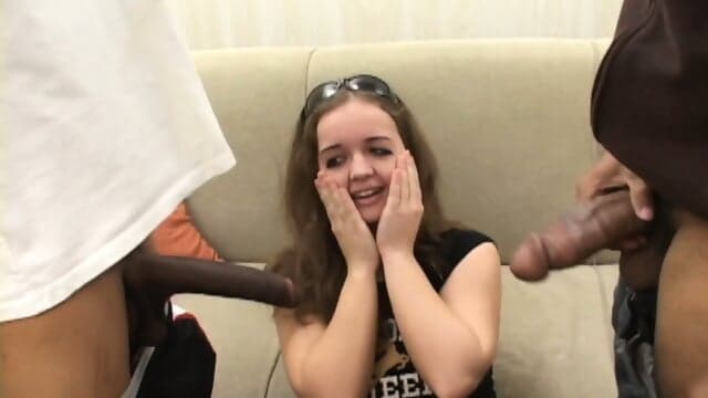 Sweet Brunette Takes Studs Cum Load
