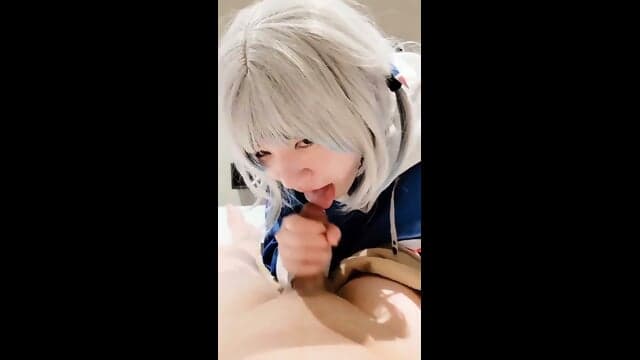 Cute Asian Girl Gives Guy A Blowjob
