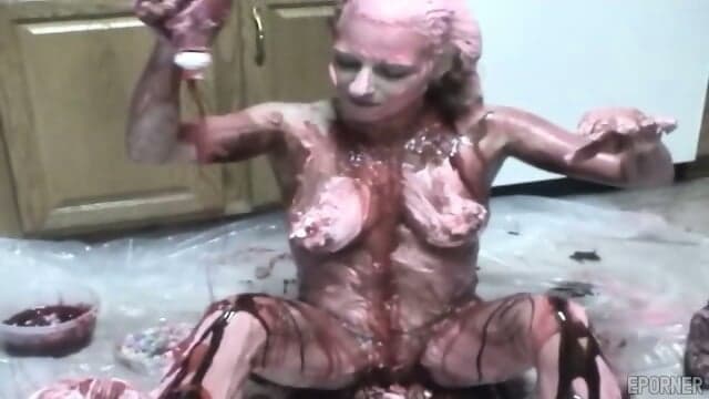 Wild Bitch In Food Fetish Action