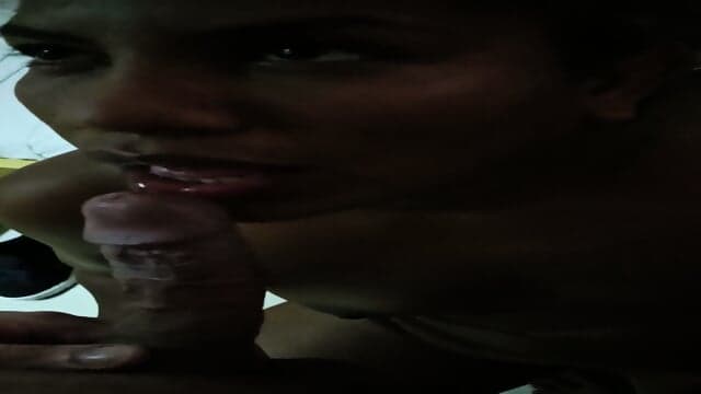 Latina Brunette Interracial Blowjob