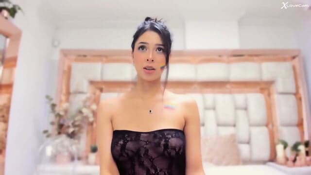 Beautiful, Cheerful Latina In Lingerie