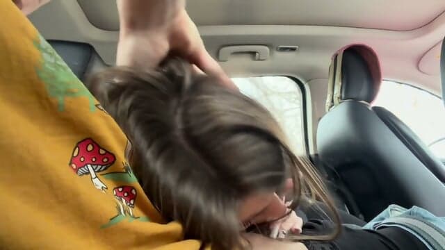 Real Amateur Latina MILF Public Backseat Blowjob And Creampie