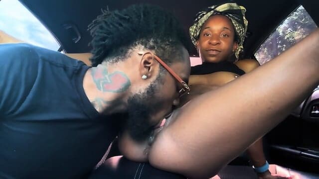 Ebony Amateur Beach Pussy Eating  Creamy Car Orgasm