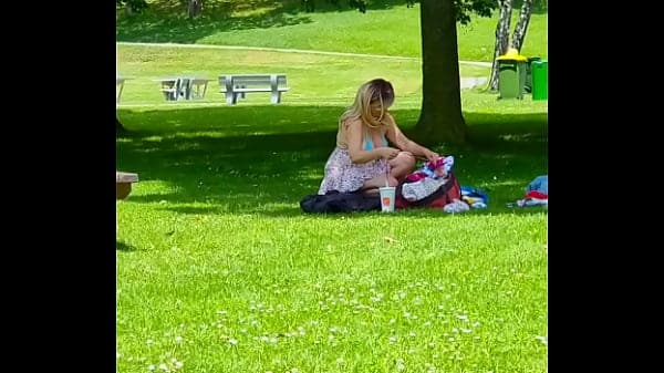 In Public. Exhibitionist Milf Caught on Cam. Hu...