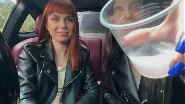 Double Dominant Girls POV Female Domination Spitting In Car