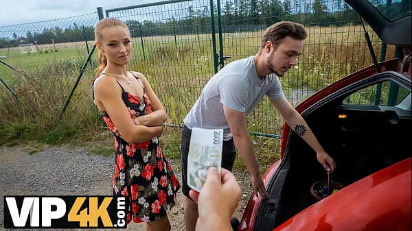 HUNT4K. Sexy girl was carrying some plums to he...