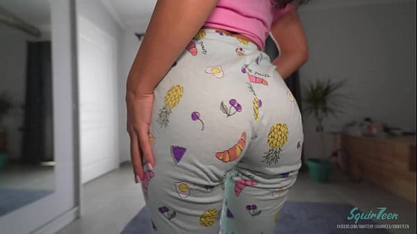 Hot MILF stepmom caught her stepson jerking off...