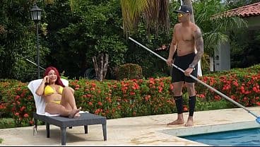 The guy who cleans the pool has a delicious BBC...