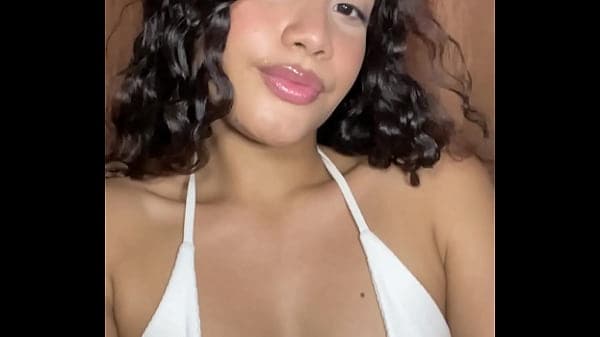Innocent girl with a tender face masturbates he...