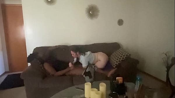 She kept sucking while her ass jiggled
