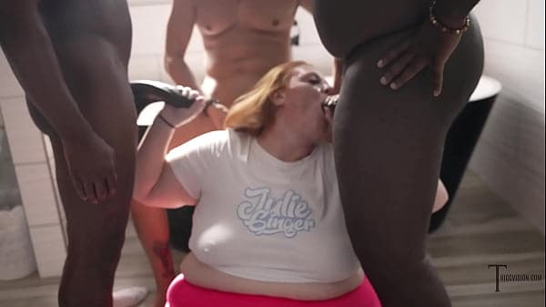 SSBBW JULIE GINGER GETS HER FACE FUCKED HARD IN...