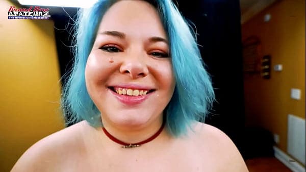 Blue Haired Busty Coed Dixie Sucks A Dick And G...