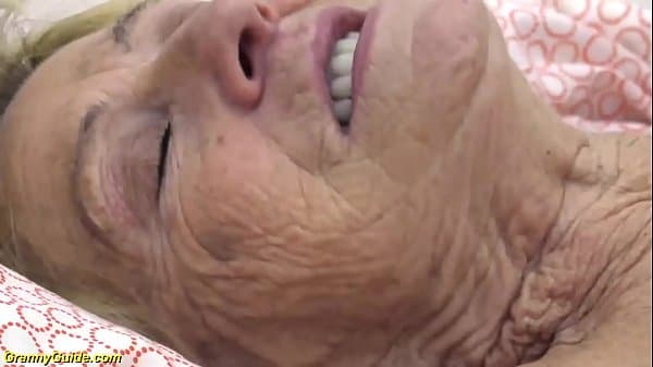 sexy hairy 90 years old granny banged by her to...