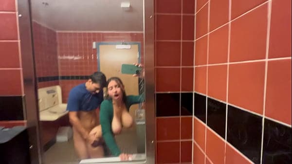 Risky Creampie in Whole Foods Public Bathroom H...