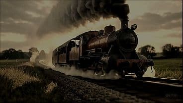 Ranger Dan and Betsy Ann meet on the train in a...