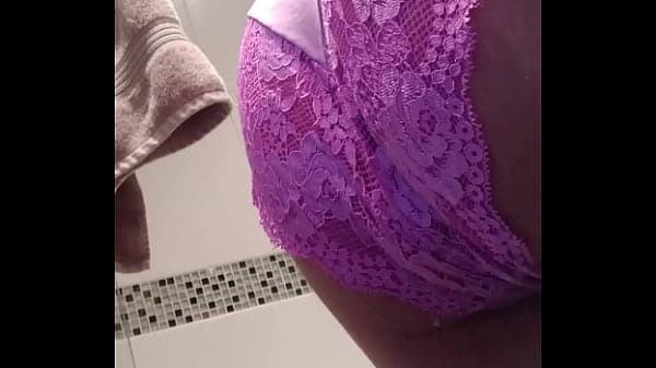 in purple panties
